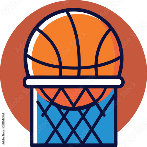 Cute Basketball Hoop Cartoon Vector Icon Flat Sports Game Illustration
