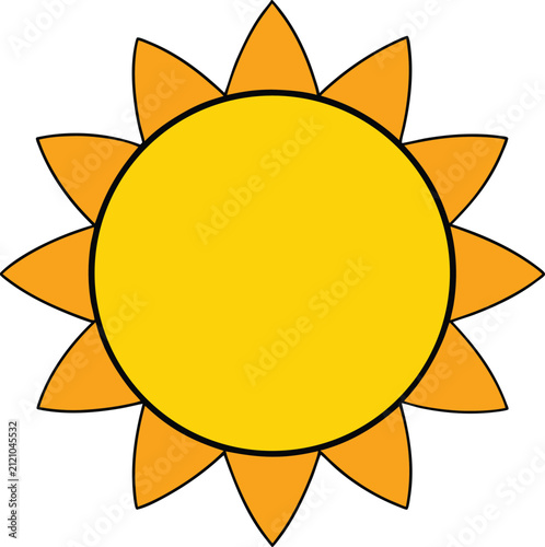  Bright Sun Icon Vector Flat Cartoon Sunshine Weather Symbol Illustration
