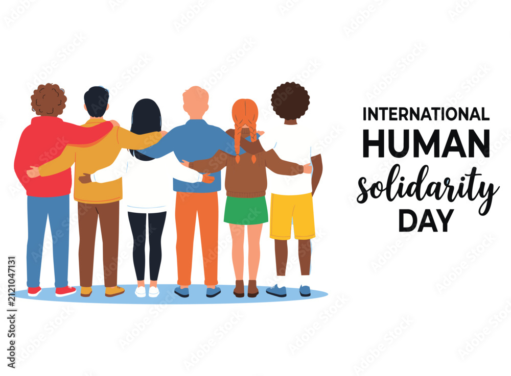 Fototapeta premium International Human Solidarity Day Banner with Diverse People