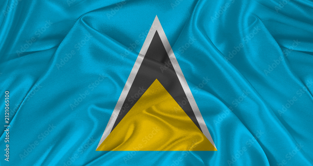 Foto Saint Lucian flag with fabric texture