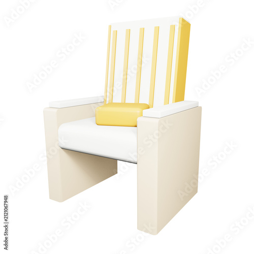 3D Armchair With Transparent Background