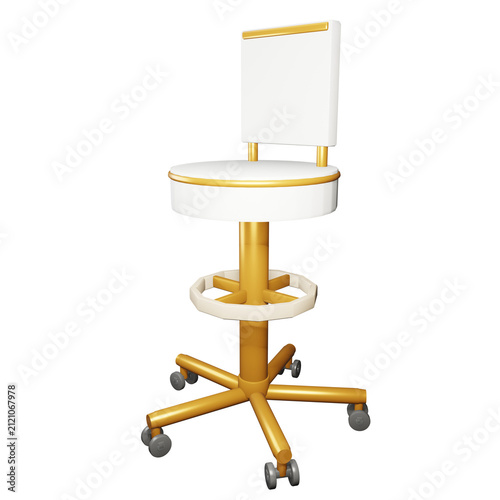 3D Bar Stool With Transparent Background