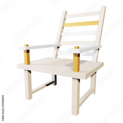 3D Garden Chair With Transparent Background