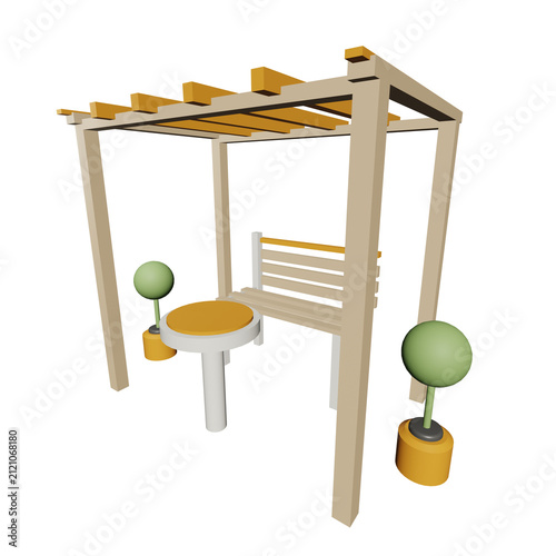 3D Garden With Transparent Background