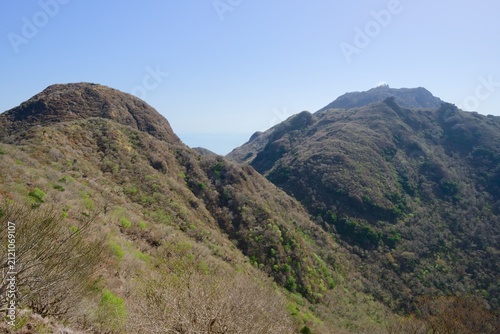 Canvas Print 長崎県の雲仙岳、妙見岳付近から望む国見岳、普賢岳、平成新山