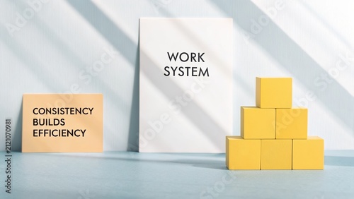 Work System Message with Yellow Blocks and Inspirational Quotes