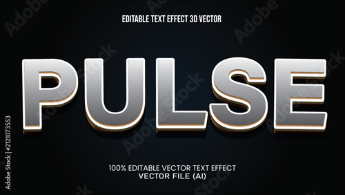 '' PULSE '' TEXT EFFECT 3D VECTOR FOR ALL YOUR NEEDS