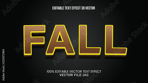 '' FALL '' TEXT EFFECT 3D VECTOR FOR ALL YOUR NEEDS
