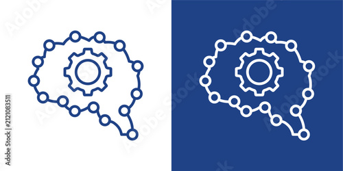 фотографія Deep Learning Blue And White Icon Style Collection