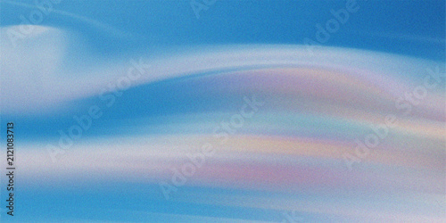 Obraz na plátně Stunning iridescent nacreous clouds in the sky, a rare atmospheric phenomenon wi