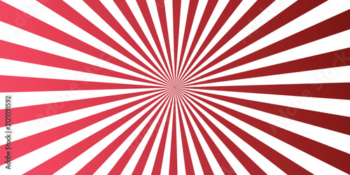 Bild auf Leinwand A radiant red sunburst pattern, symbolizing energy and dynamism, with stark white rays radiating outwards from a central point, creating a visually striking graphic