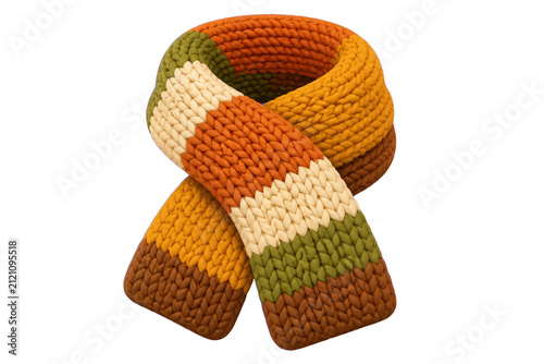 Looped chunky knitted infinity scarf in autumn colors