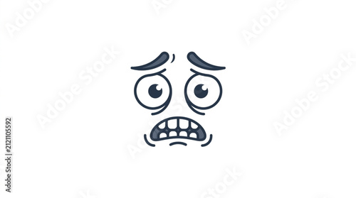 Canvastavla Cartoon face with sad expression and tears.