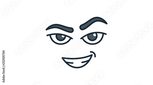 Canvastavla Cartoon face with winking eye and smile expression.