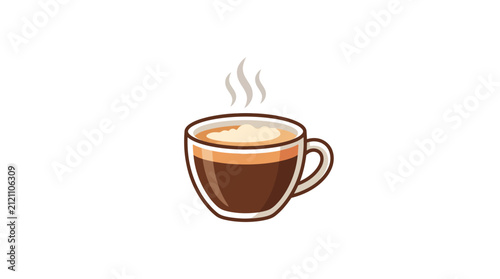 A simple illustration of a hot cup of coffee with steam rising