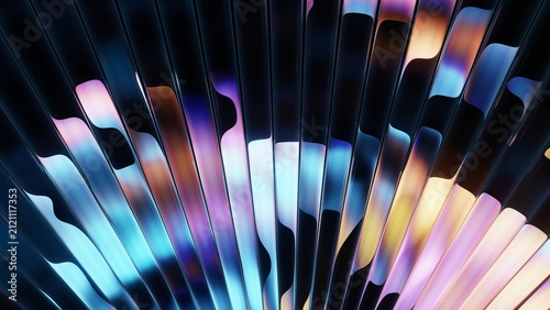 Ribbed glass background with soft pastel light refraction