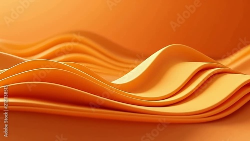 Golden waves on soft orange background