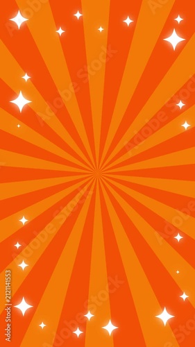 Rotating Radial Sparkle Background Vertical Motion Graphics（Bright and fresh orange）