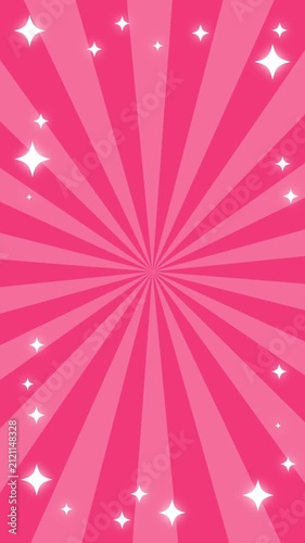 Rotating Radial Sparkle Background Vertical Motion Graphics（A pink color suitable for campaigns and the like.）