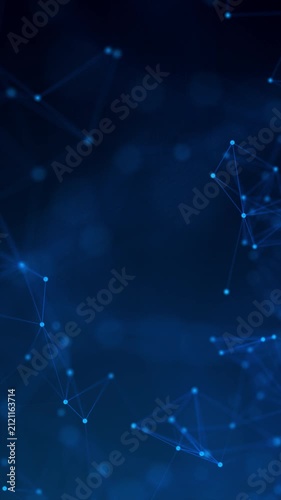 Blue Futuristic Plexus Technology Background with Abstract Connected Dots, Digital Network Connection and Innovation Concept Loop
