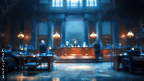 Blurred courtroom
