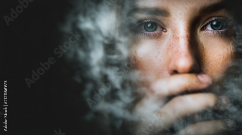 Woman smoke portrait