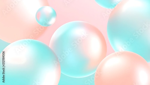 Soft pastel colored soap bubbles floating in air.