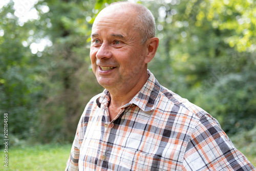 Happy old senior man 60-65 years old smiling, positive emotion, self care, natural aging beauty, Joyful closeup portrait, positive mood, close up male face