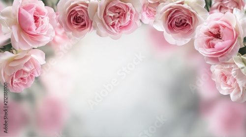 Pink roses frame