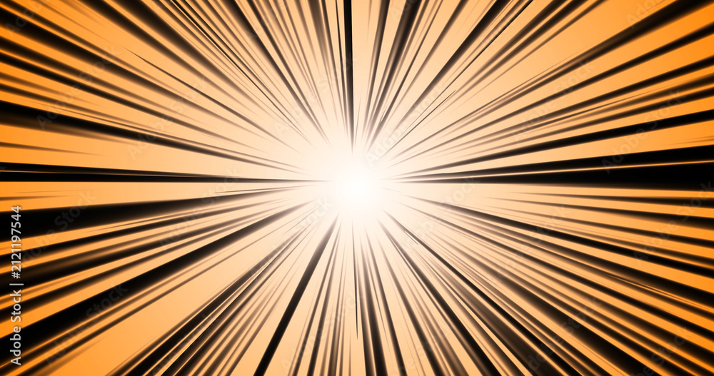 Obraz premium Volumetric Light Rays Overlay Transition. Spotlight high-intensity light rays moving sunlight effect seamless loop. Cinematic dramatic film opener animation. Speed Line Burst Radiating Beams.