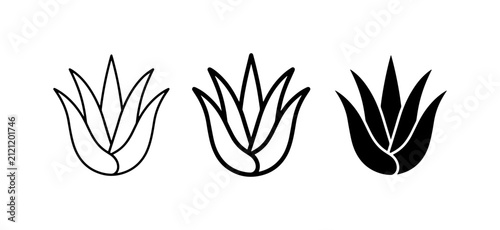 70 Aloe Vera Plant Icons, Simple Outline and Silhouette Vector Graphics for Health and Wellness Designs 100
