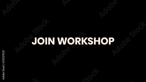 Join Workshop Burn Text Reveal Animation 4K Educational Invitation for Professional Training Creative Classes and Skill Development