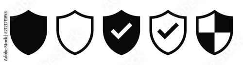 Shield check mark icon vector .Shield protection icon symbol vector.
