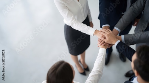 Teamwork Concept Diverse Business People Joining Hands Together