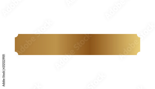 Golden textured horizontal plaque banner with decorative edges on gray grid.