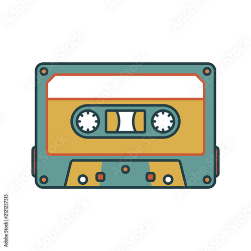 Retro Audio Cassette Tape Vector Illustration