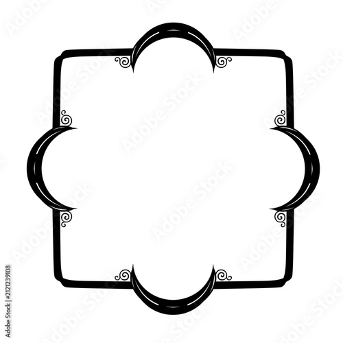 Elegant Vintage Decorative Frame Border with Ornamental Flourishes Isolated on White background, JPG, 300 dpi