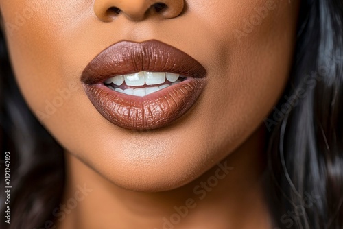 Seductive Lips: Close-Up of a Sensual and Sexy Woman's Mouth