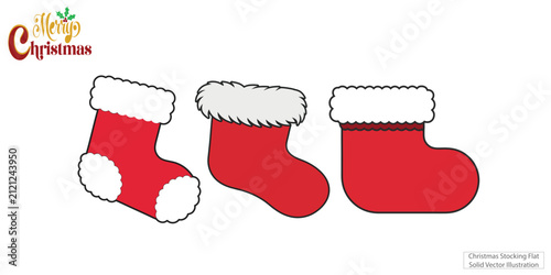 Classic Christmas Stocking Isolated Premium Holiday Vector Design