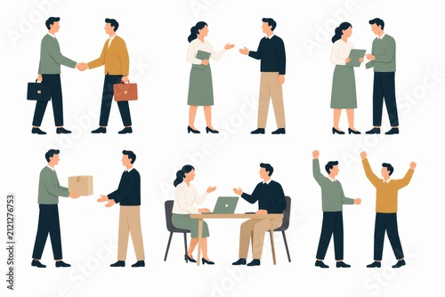 Business Team Discussion Character Collection