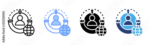 Outsourcing icon set multiple style collection