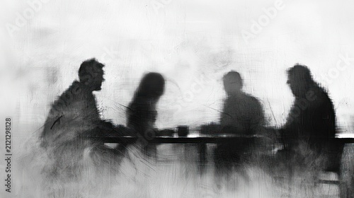 Mysterious Meeting: An Enigmatic Gathering of Silhouettes