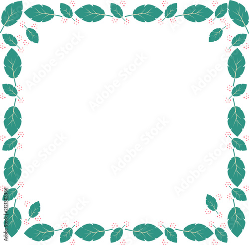 Natural frame decorated with leafy borders