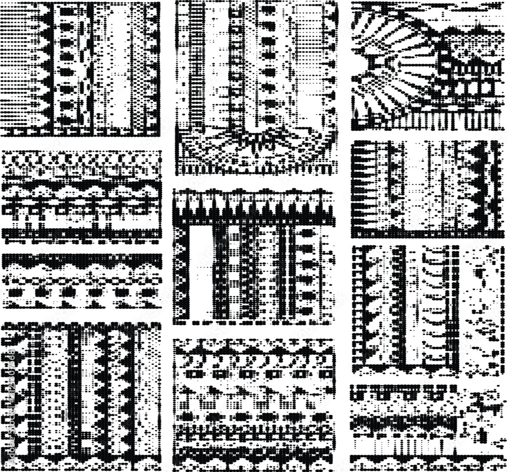 Fototapeta premium Hand Drawn Architectural Hatch Pattern Brushes Set, Black and White Vector Texture Collection for CAD, Illustration and Design