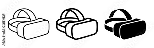 Virtual Reality Headset Icons, VR Goggles Set, Immersive Technology Graphics