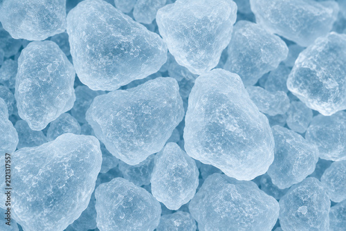 Blue coarse sea salt crystals close up. Natural mineral salt, seasoning and culinary ingredient concept