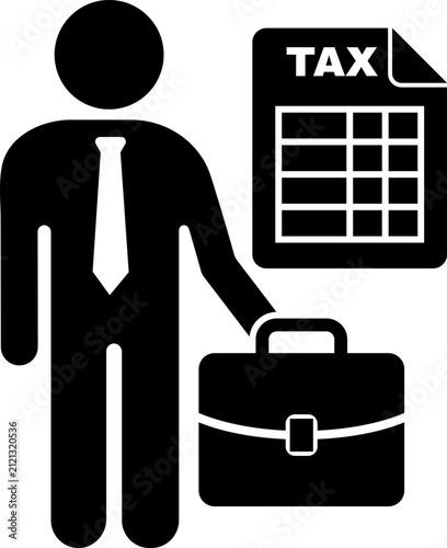Financial Tax Advisor Businessman Glyph Vector Icon