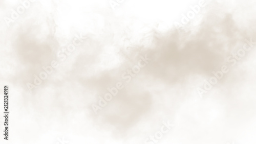 Fotografie Abstract beige cloud formation against a white background, suggestive of atmosph