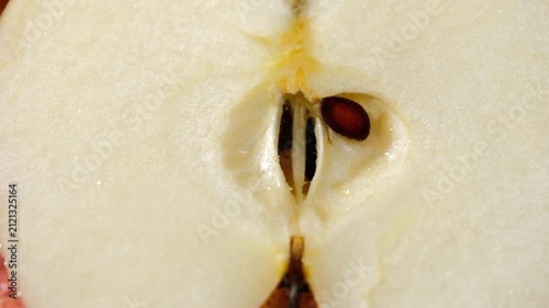 Fresh Red Apple Cut in Half