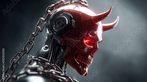 Futuristic robotic skull
